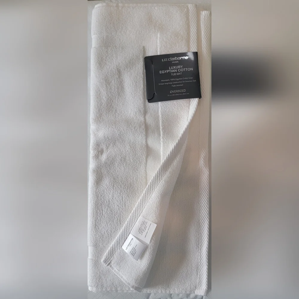 Liz Claiborne Bright White Egyptian Cotton Bath Mat